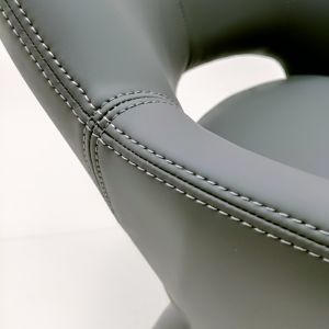 Streamlined Backrest Black Swivel Dining Chairs Contemporary