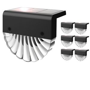 Cheap Acrylic LED Shell Shaped Step Garden Fence Solar Lights RGB Colorful Warm White for sale