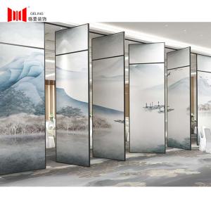 Cheap 80mm Thickness Folding Movable Partition Wall Custom Pattern Surface for sale
