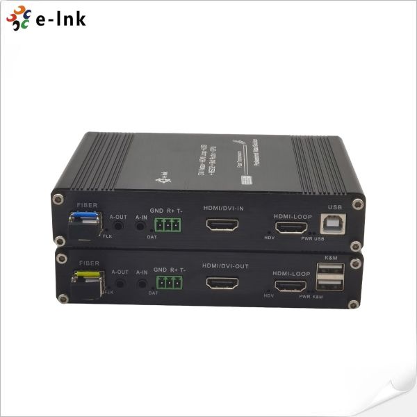Quality 1Ch 1080P HDMI + 1Ch USB KVM + 1Ch RS232 + 1Ch Bidi Stereo Audio + 1Ch GPIO over Fiber Extender wholesale