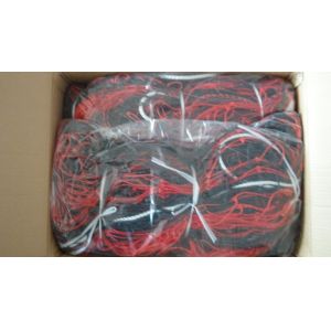 Striped Soccer Goal Net Knotted Polyethylene Square 120mm Mesh