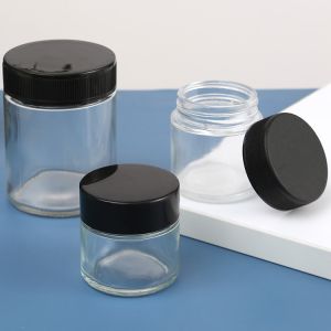 China Empty Glass Cosmetic Bottle Packaging 8oz Glass Jars With CRC Lids Children Proof Lids on sale