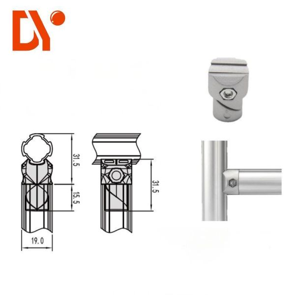 DYJ19-B01 Industrial Profile Lean Pipe Connector Workbench Joint Accessories Aluminum Straight Internal Joint