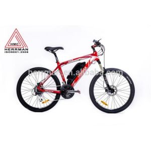 Carbon Fiber Frame Off Road Electric Mountain Bikes With 48V 10.4Ah Lithium