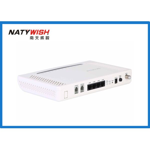 Quality Indoor White EPON ONU Modem WiFi Router , 4 LAN Port 2 Phone Port FTTH Modem wholesale