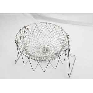 Stainless Steel Telescopic Folding Basket For Washing Fruits Vegetables Fried