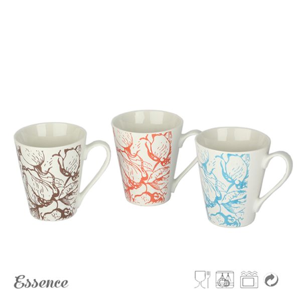 300ml Floral Bone China Travel Mug Custom Logo Microwave Safe