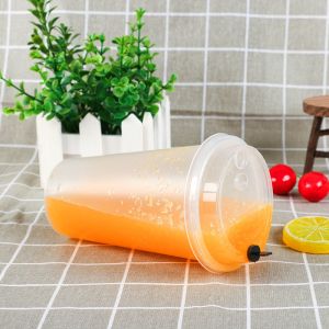 Custom Take Away Disposable Coffee Cups 700ml Plastic Juice Cup