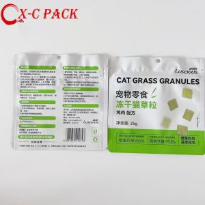 Customized Resealable Zipper Top Pet Dog Treats Feed Bag Moisture-Proof Glossy