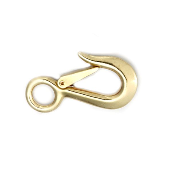 Quality 2311B snap hook Heavy Duty Solid Brass Fixed Round Eye Brass Snap Hook Cargo Hook with gate wholesale