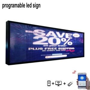 Full Color Indoor Scrolling LED Text Sign Display 96*384cm With Adjustable