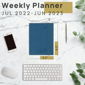 Custom 2023-2023 Planner Medium Night Blue Softcover With Hourly Schedule
