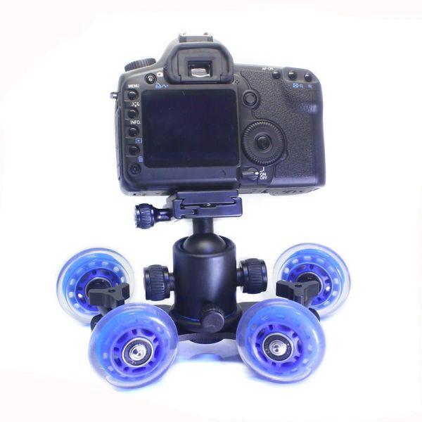 Table Top Compact Dolly Kit Skater Wheel Truck for DSLR Camera Video Monitor