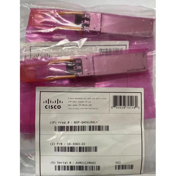 Quality WSP-Q40GLR4L  Cisco 40GBASE-LR4 QSFP transceiver module for SMF, duplex LC connector, up to 2km wholesale