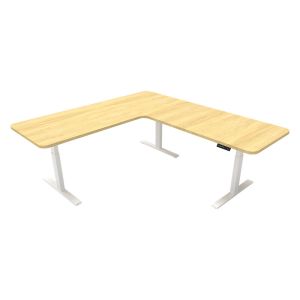 China 3 Legs L Shape Height Adjustable Metal Office Desk With Motors on sale