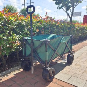 Collapsible Wide PU Wheels Beach Folding Wagon Stretchable Handle Picnic Camping