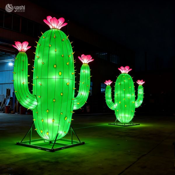 Quality Creative Green Cactus Decorative Lantern - Waterproof Material for Outdoor and Shopping Mall Decoration wholesale