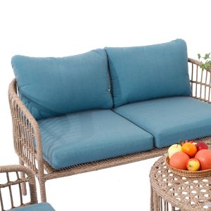 Outdoor Conversation Bistro Set, Courtyard Balcony Hollow Weaving Open Wicker