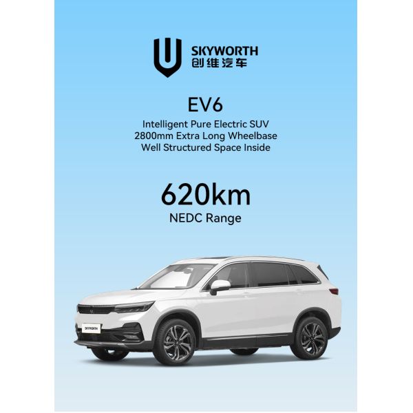 2023 Skyworth Ev6 520 Km Range Pure Electric Suv 320 N m Total Torque 150 Kw Total Motor Power Four-wheel speed Electric Car