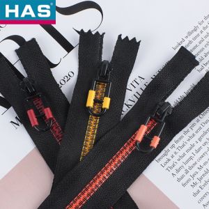 #5 Two-Color Printed Resin Opening-End Zipper With Colored Plastic