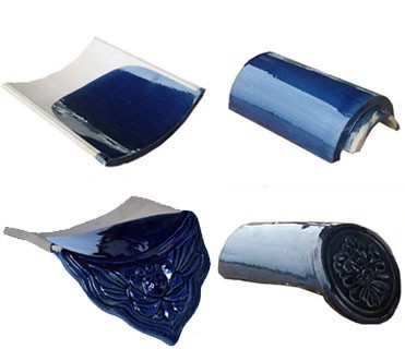 Customizable Traditional Ceramic Chinese Glazed Roof Tiles 180*110mm