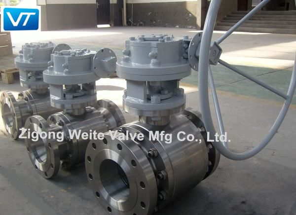 Gear Box DN 200 Metal Seal Ball Valve Spray Welding Tungsten Carbide