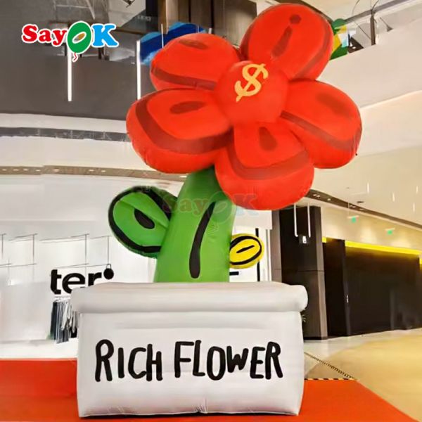 Free 3d Design Commercial Giant Inflatable Rich Flower Inflatables Flowers Pot