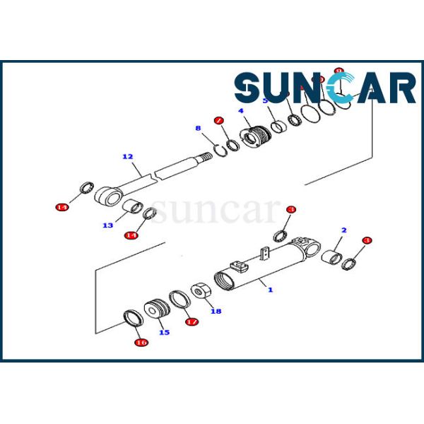 707-98-43520 Blade Trimming Cylinder Replacement Seal Kit D85A-21 D85E-21