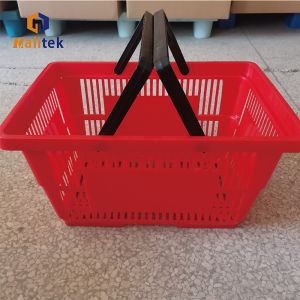 Double Hands Customizable Colour Shopping Basket For Spermarket
