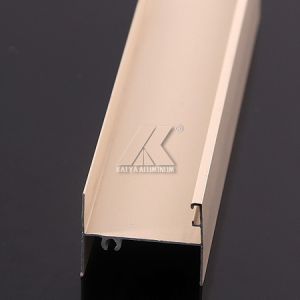 China RoHS Gold Anodized Aluminum Frame Windows Extrusion Profile on sale