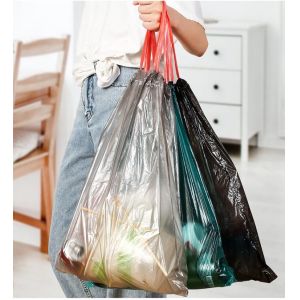 OK Compost Certified Drawstring Plastic Trash Bag On Roll Eco Friendly Waste