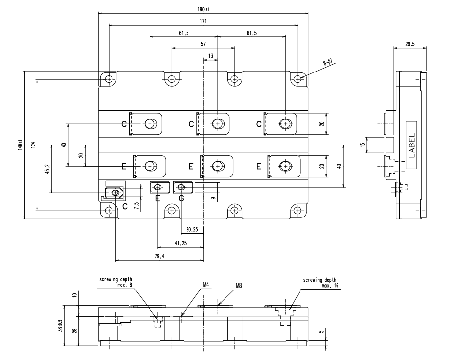 1MBI2400VD-170E 1700V/2400A IGBT Module Dual Configuration Low VCE(sat) High Speed Switching Built-in NTC Isolated Baseplate Industrial Grade for UPS