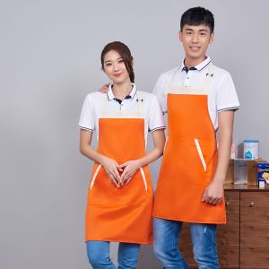 Polyester Protective Kitchen Cooking Apron Plain SGS Elastic Strap ODM