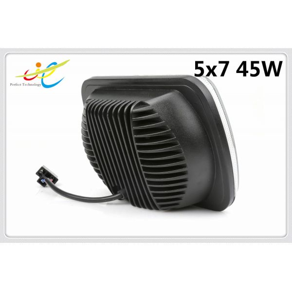 DCV12V 24V sealed beam rectangle 5x7 45W truck headlight with Hight Low Spot beam