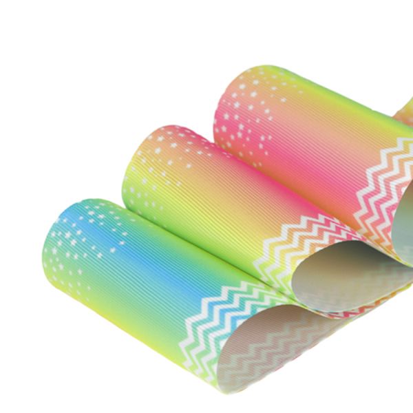 Oem Logo Pastel Rainbow 75mm Glitter Ribbon Custom 1 Print Grossgrain