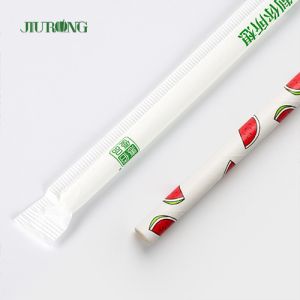 Eco Friendly Degradable Paper Straws Individually Wrapped Paper Drinking Straws