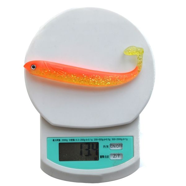 10 Pcs Free Shipping 130mm 13g Soft Bait Fish Fishing Lure Shad 3D Eyes Soft Silicone Tiddler Bait Plastic Lure