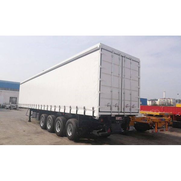 Enclosed Flatbed 50T 4 Axle CIMC Curtain Side Truck