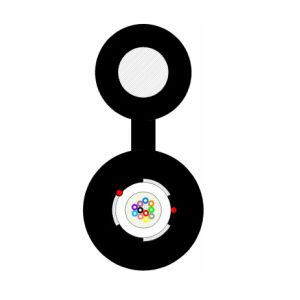 12Cores Central Tube Self-Sup Fiber Cable With 2 Ripcords Glass Yarn PBT Loose