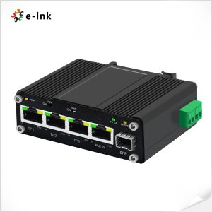 China Mini Industrial 3-Port 10/100/1000T + 1-Port 100/1000X SFP PD Switch with PoE Splitter Function on sale
