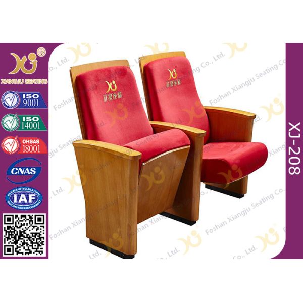 Luxury Decor Solid Wood Church Auditorium Seating Hidden Leg Audience Seating Chairs