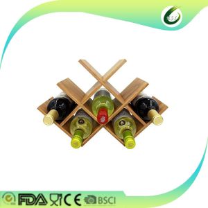 Fun shaped bamboo folding wine rack wholesale