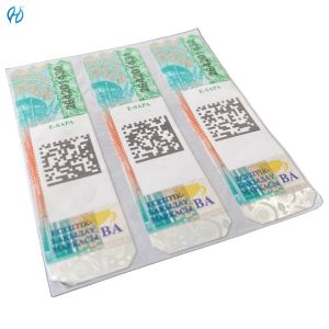 China Custom Order Accepted Security Paper Adhesive Tax Stamp Sticker on sale