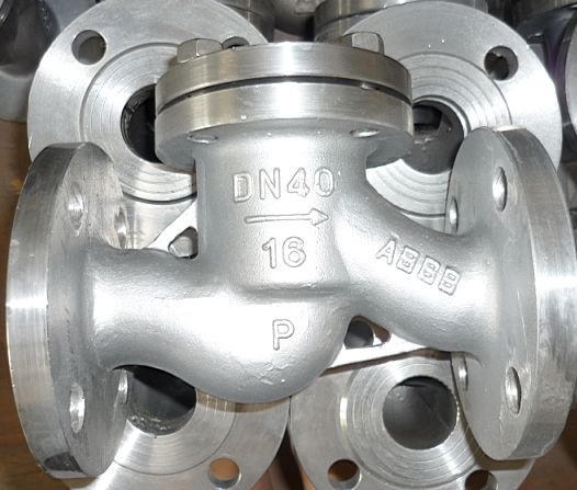 Spring Loaded Liffting Disc Ball Check Valve PN 16 , Integral Flange Ends