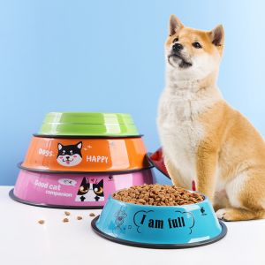 Stainless Steel Pet Cat Dog Bowls Feeders Customized Sublimation Non-Slip LCD