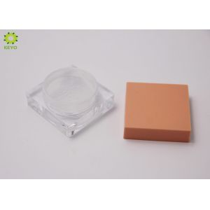 Square Plastic Empty Cosmetic Containers / Loose Powder Packaging Jar With