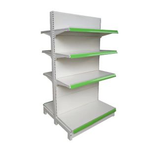 Cheap Factory Customized Color Size Logo white double side supermarket shelf grocery rack gondola rack for sale