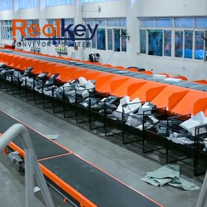 Large Capacity Cross Belt Sorter System In Warehouse Logistic E Commerce Courier