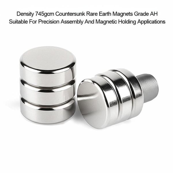Density 745gcm Countersunk Rare Earth Magnets Grade AH Suitable For Precision