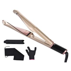 China Salon LCD Display 2 In 1 Flat Iron Hair Straightener on sale